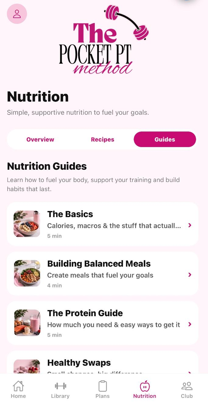Pocket PT programmes
